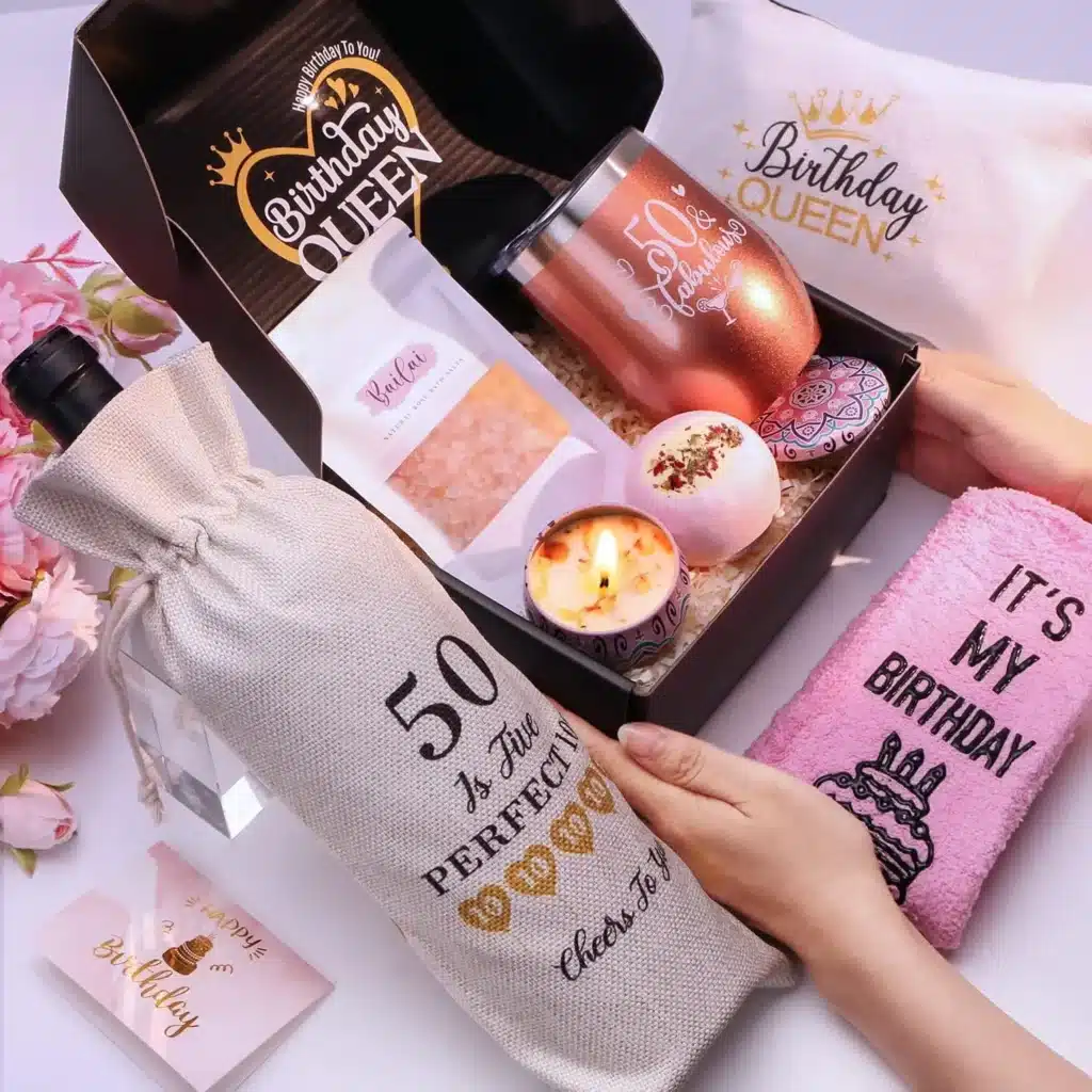 50th Birthday Gift Ideas: Funny Gifts 44 funny gifts for older women, 50 Fabulous Tumbler Gift Baskets for Women Turning 50,Funny 50 Years Old Birthday Gift Ideas for Mom Sister Best Friends Wife Aunt, gift basket