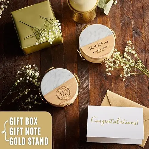 60+ Gift Sets for Women 54 Personalized engraved coasters set under $15